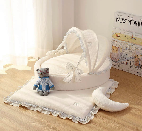 Snowy White Cradle Bed