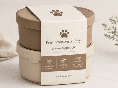 Silicone Dog Feeding Bowls with Lid (2-Piece Set)