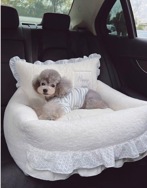 Snowy White Car Seat Cushion Bed