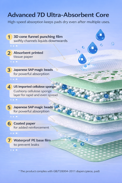 7-Layer Ultra Absorbent Pee Pads